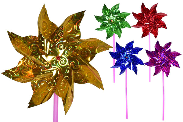 Metallic Windmill Toy - 18CM Foil Windmill TY4913